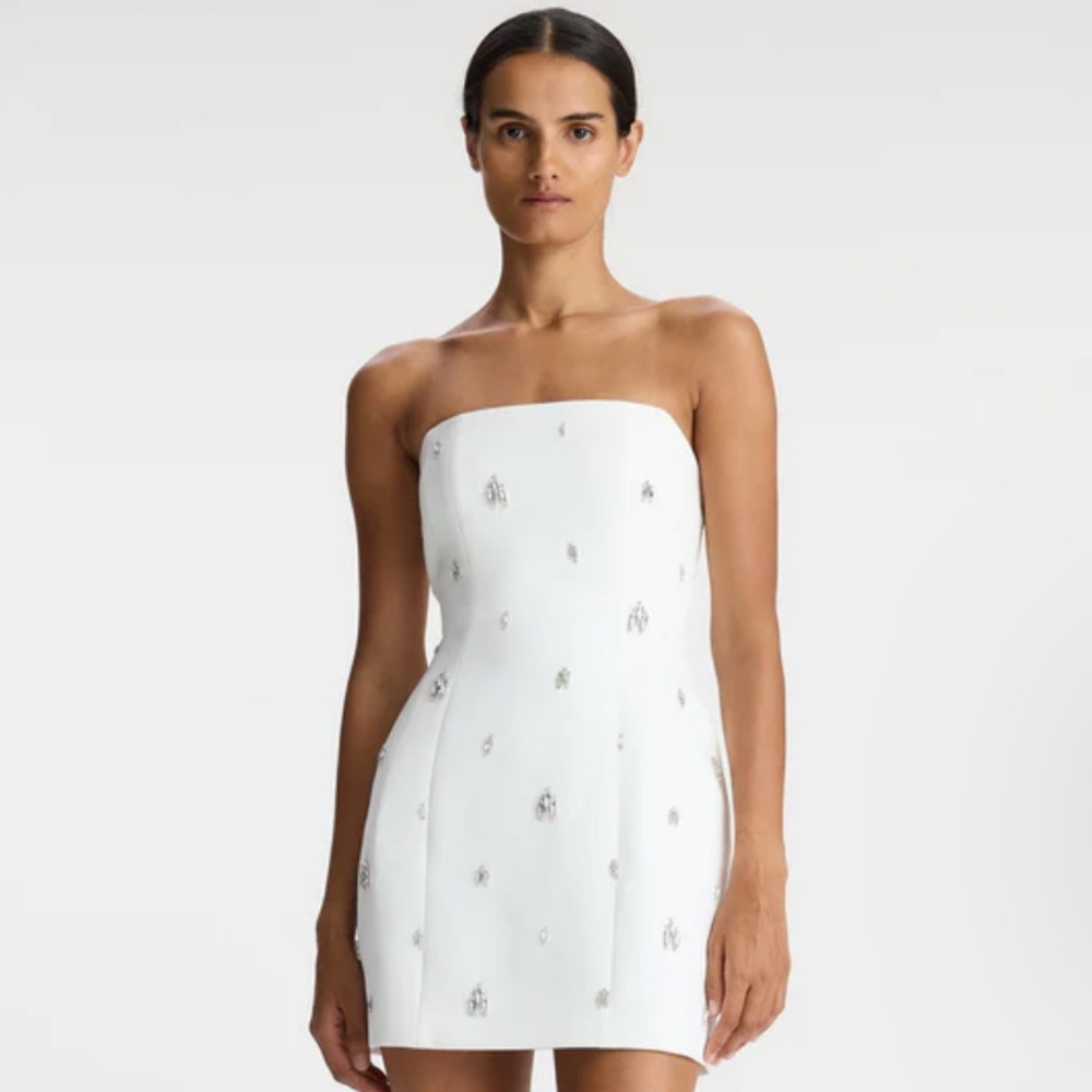 White Beaded ALC Mini Dress
Size 10